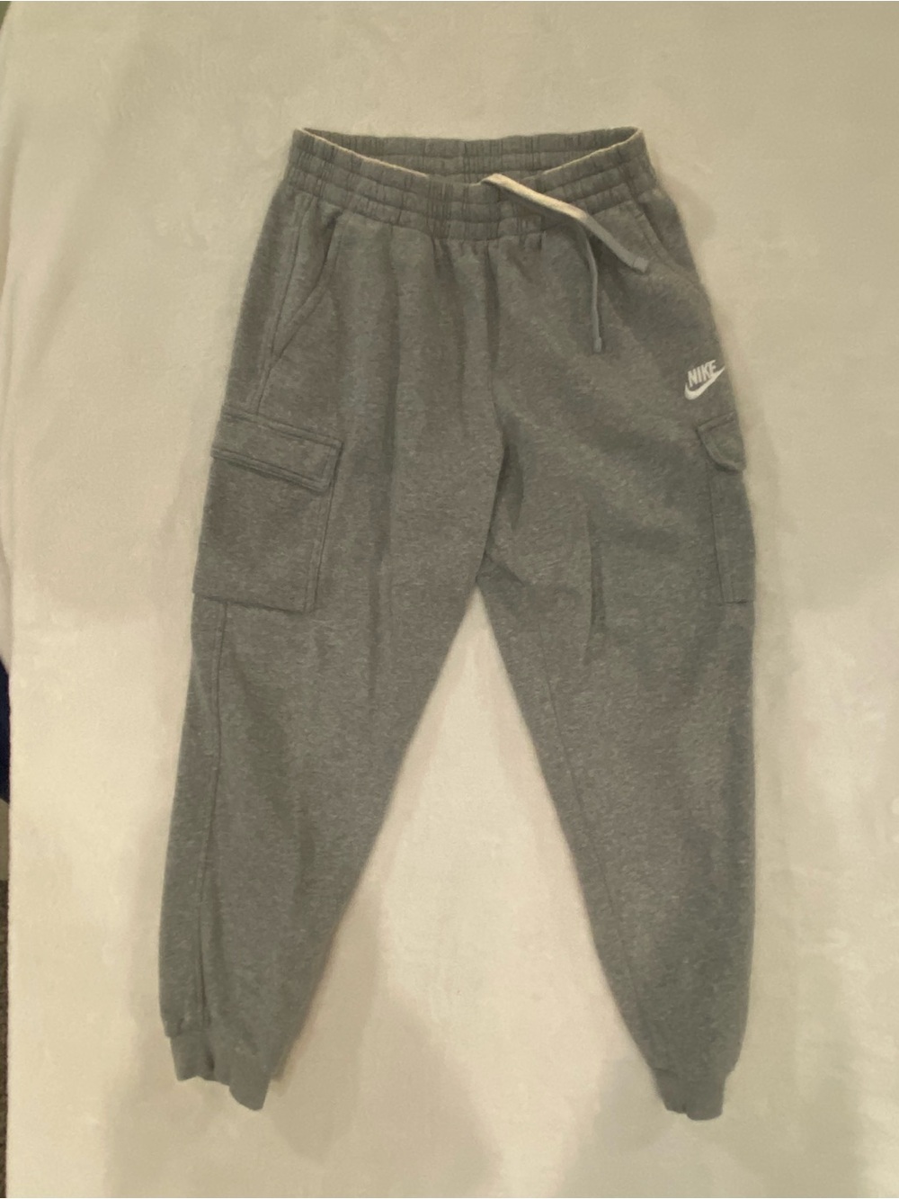 Nike Kids Heather Gray Cargo Joggers with Drawstring US XL